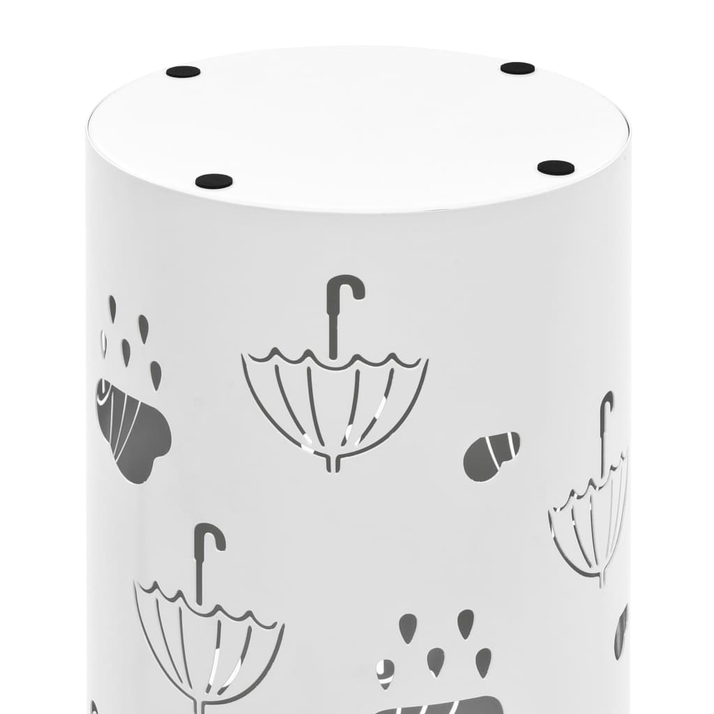 paraplystativ paraplyer stål hvid