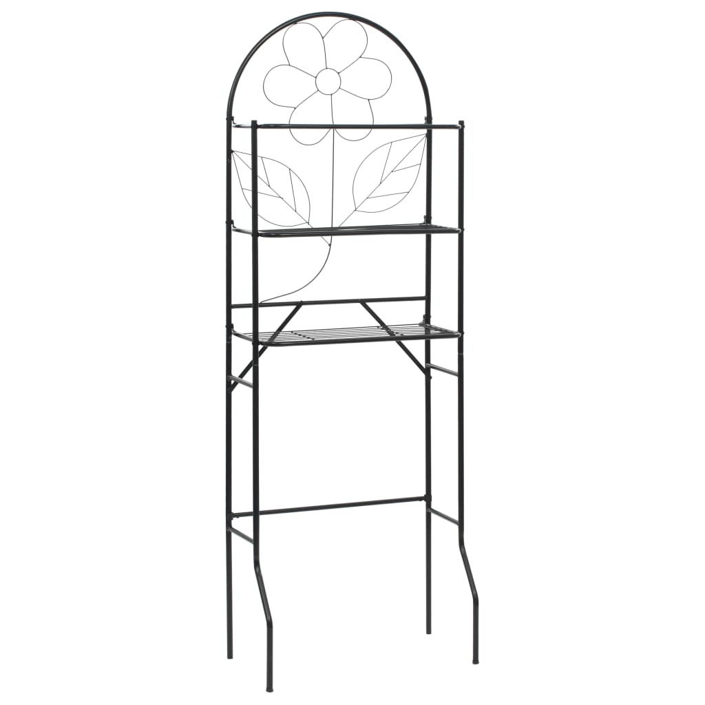 Badeværelsesstativ med 3 hylder 60×33×174 cm - sort