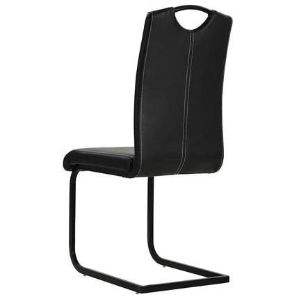 spisebordsstole 2 stk. cantilever-design kunstlæder sort