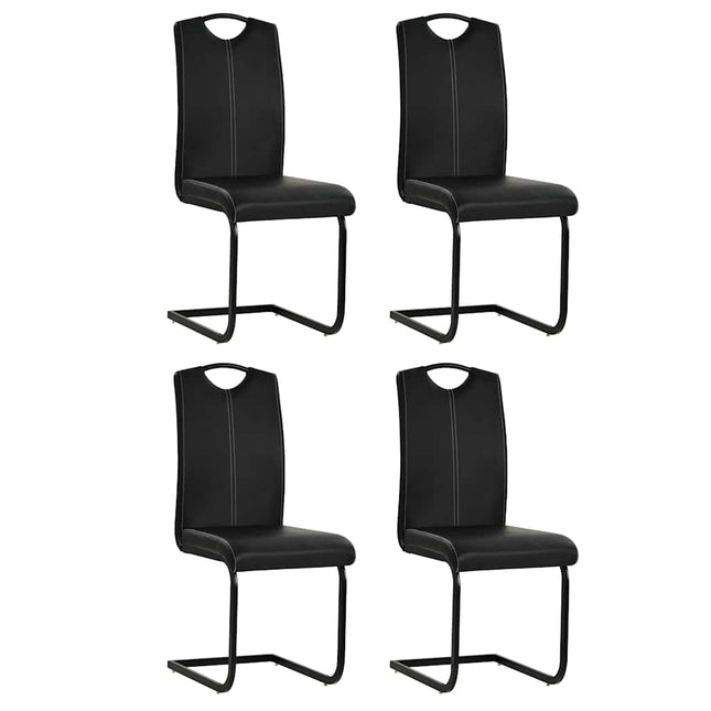 spisebordsstole med cantilever 4 stk. kunstlæder sort