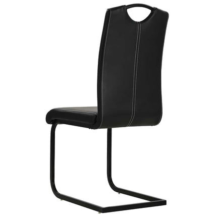 spisebordsstole med cantilever 4 stk. kunstlæder sort