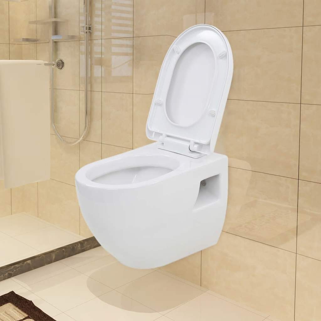 væghængt toilet keramik hvid