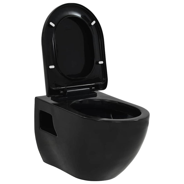 væghængt toilet keramisk sort