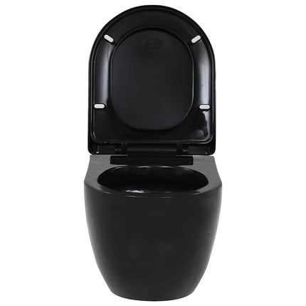 væghængt toilet keramisk sort