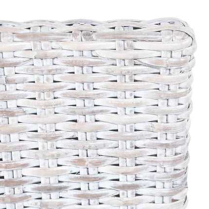 spisebordsstole 2 stk. kubu-rattan og mahognitræ lysebrun
