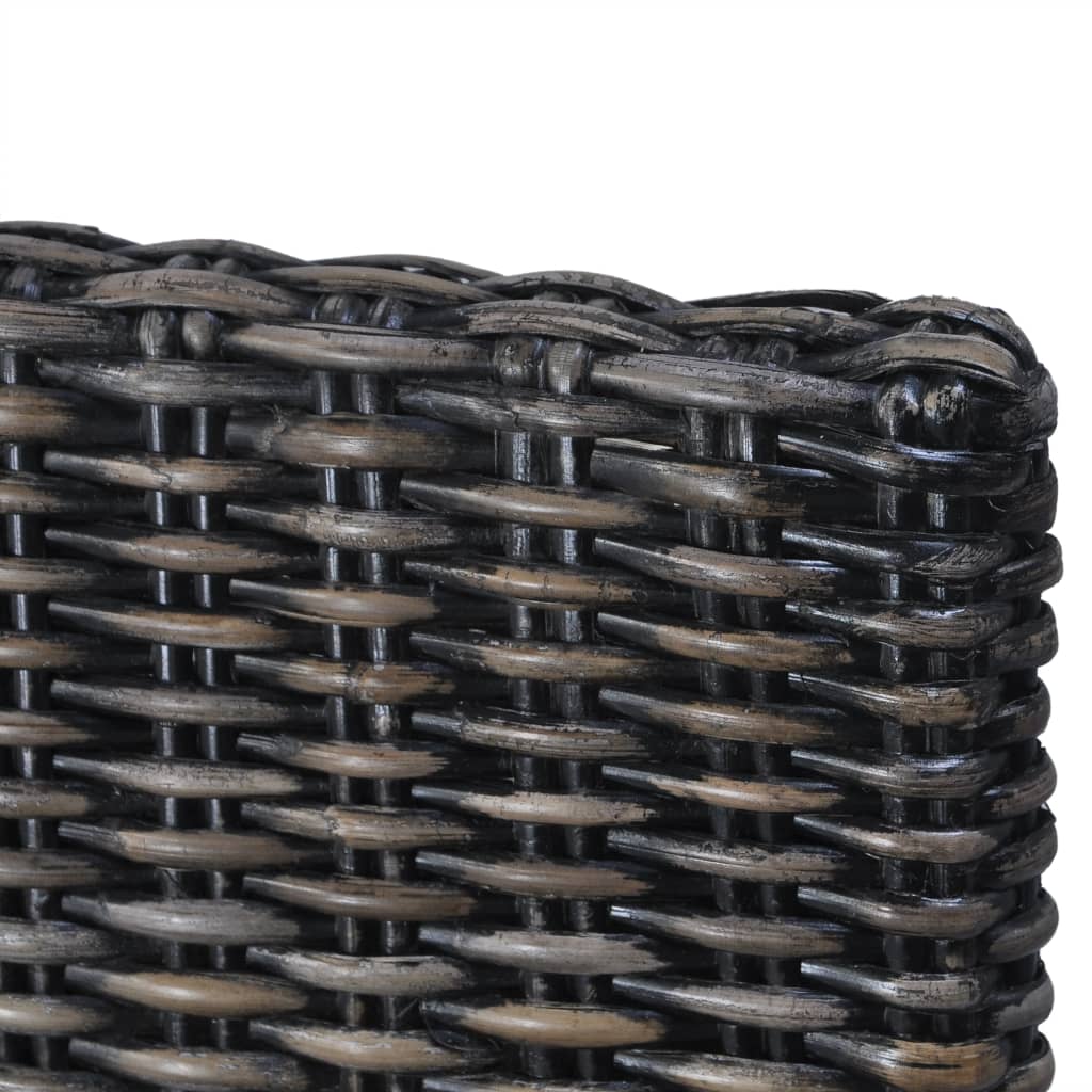 spisebordsstole 2 stk. kubu-rattan og mahognitræ sort