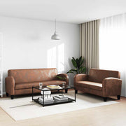sofasæt i 2 dele imiteret ruskind brun