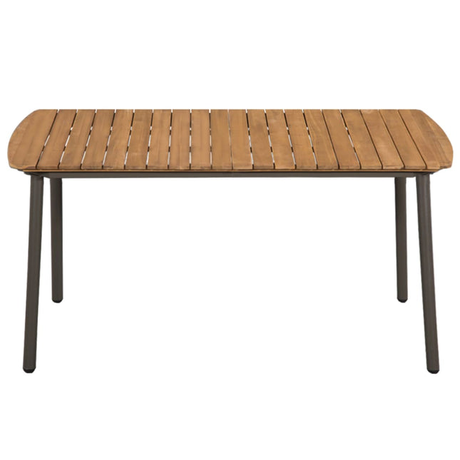 havebord massivt akacietræ og stål 150 x 90 x 72 cm
