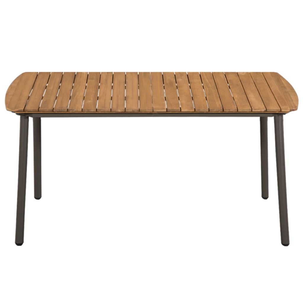 havebord massivt akacietræ og stål 150 x 90 x 72 cm