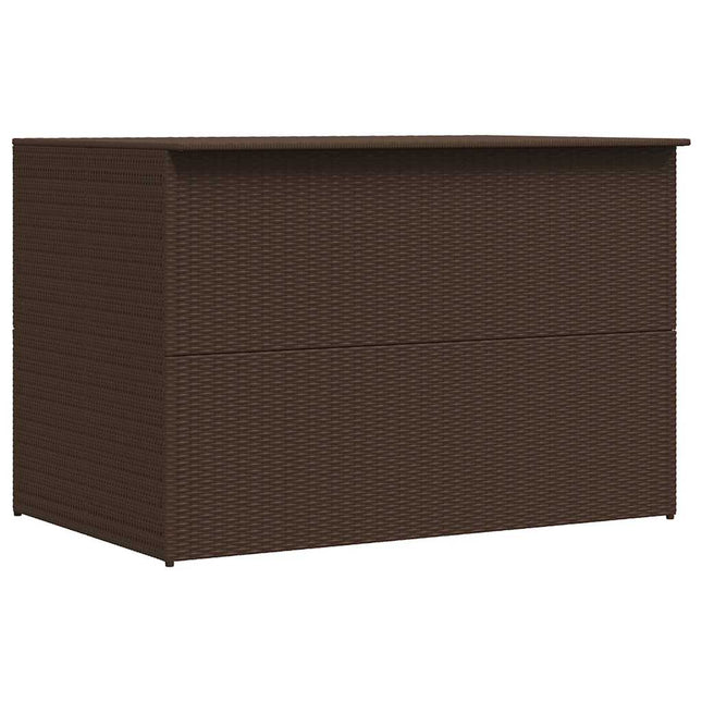 udendørs opbevaringskasse 150x100x100 cm polyrattan brun
