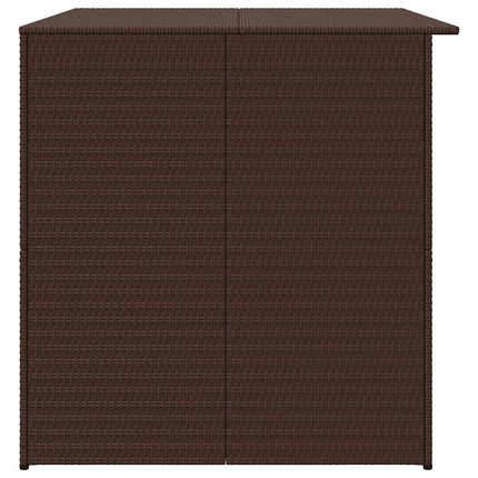 udendørs opbevaringskasse 150x100x100 cm polyrattan brun