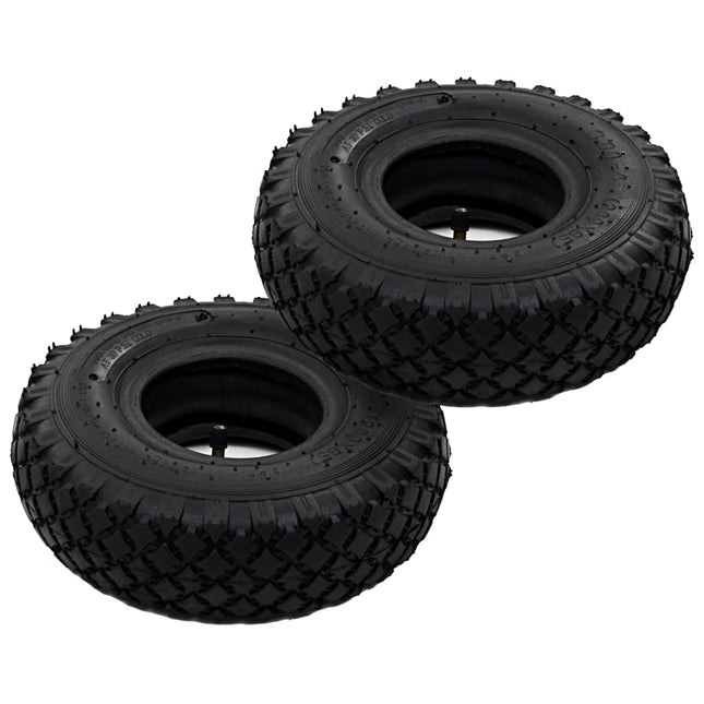 2 dæk 2 indvendige rør 3.00-4 260 x 85 sækkevognshjul gummi