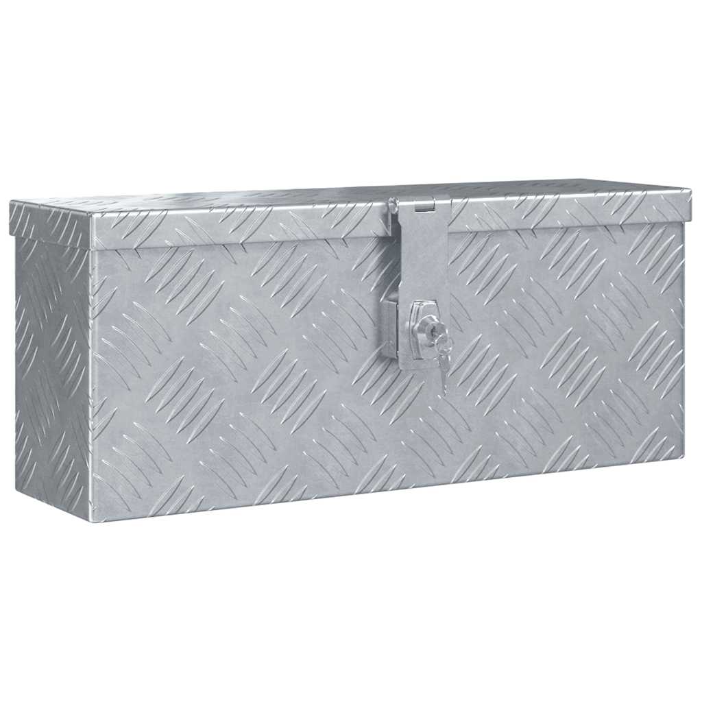 aluminiumskasse 48,5 x 14 x 20 cm sølvfarvet