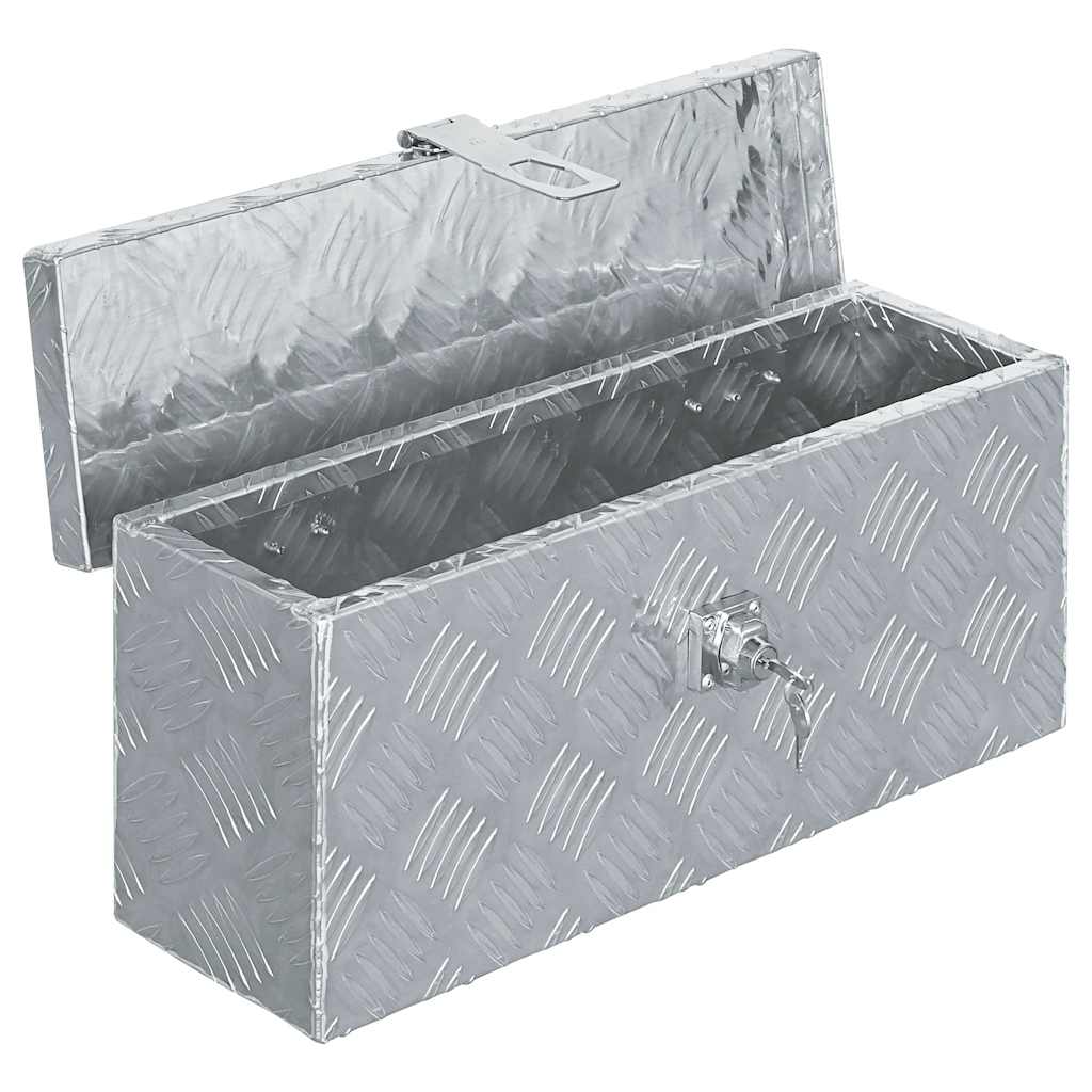 aluminiumskasse 48,5 x 14 x 20 cm sølvfarvet