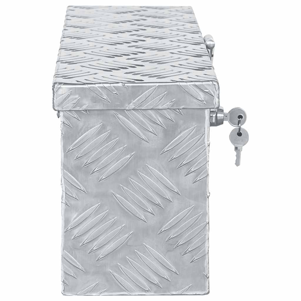 aluminiumskasse 48,5 x 14 x 20 cm sølvfarvet