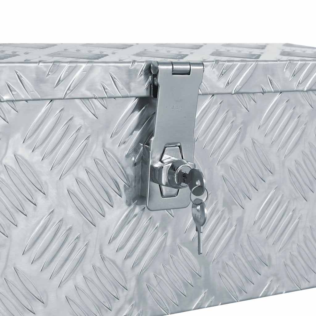 aluminiumskasse 48,5 x 14 x 20 cm sølvfarvet