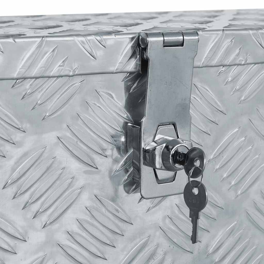 aluminiumskasse 61,5 x 26,5 x 30 cm sølvfarvet