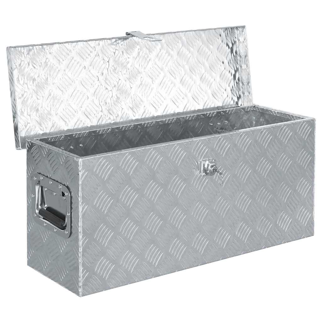aluminiumskasse 76,5 x 26,5 x 33 cm sølvfarvet