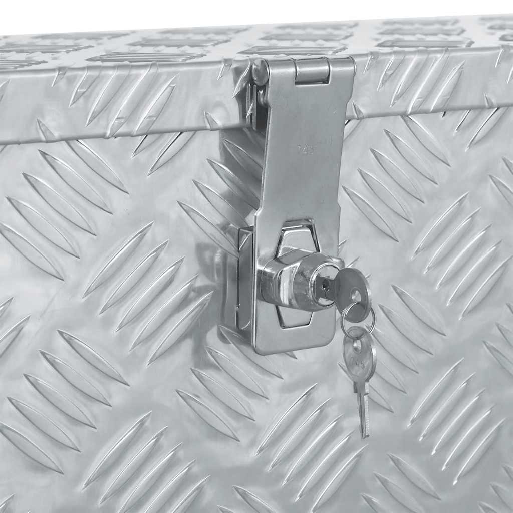 aluminiumskasse 76,5 x 26,5 x 33 cm sølvfarvet