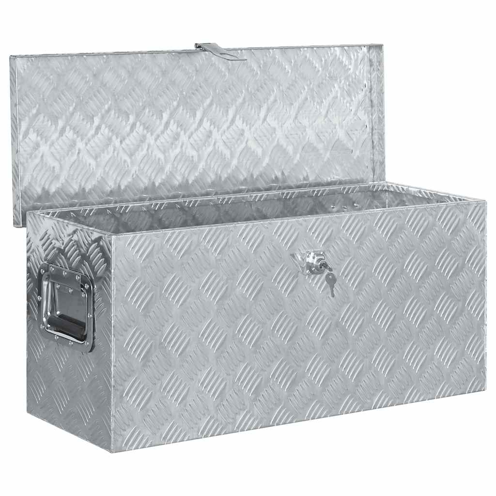 aluminiumskasse 80 x 30 x 35 cm sølvfarvet