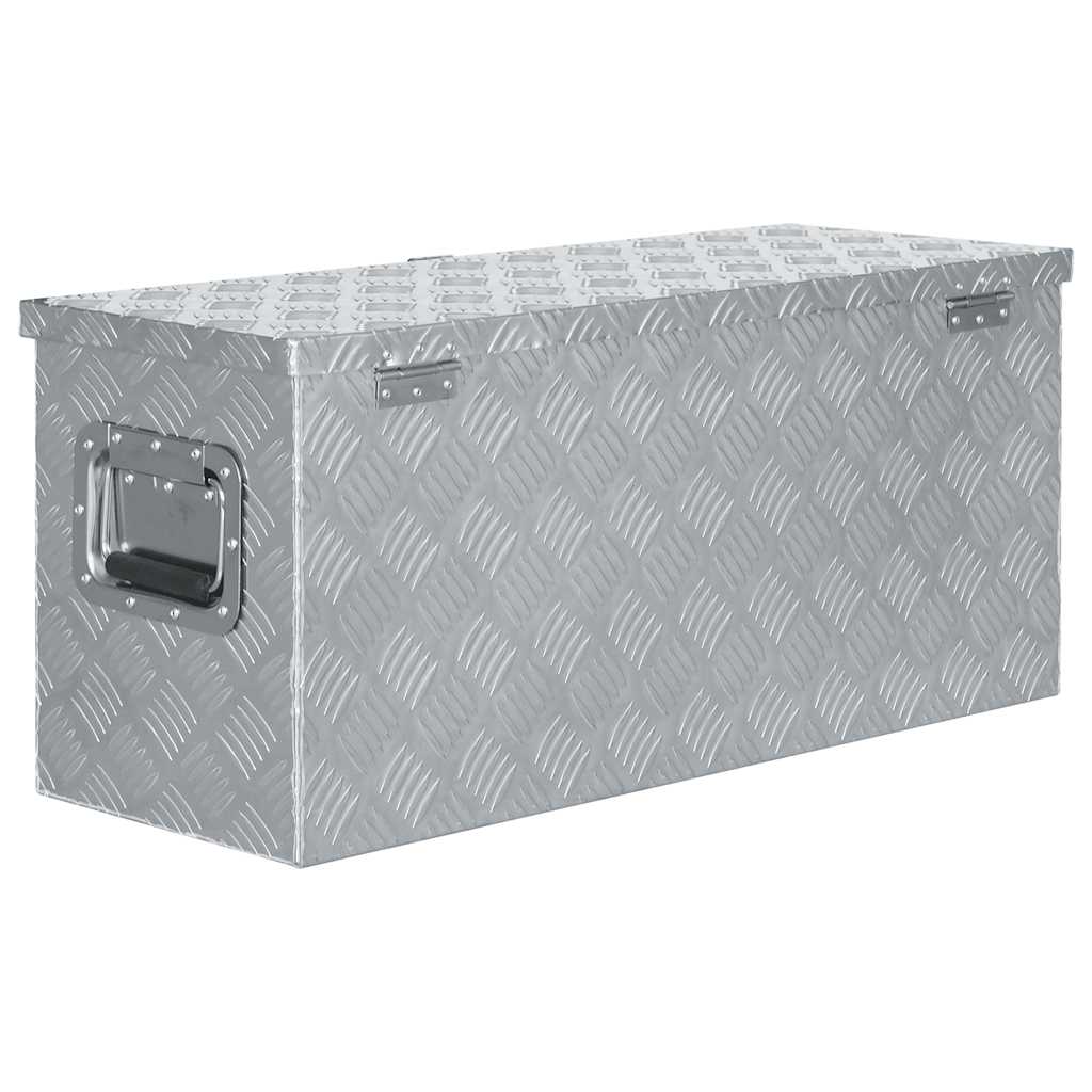 aluminiumskasse 80 x 30 x 35 cm sølvfarvet