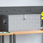 aluminiumskasse 80 x 30 x 35 cm sølvfarvet