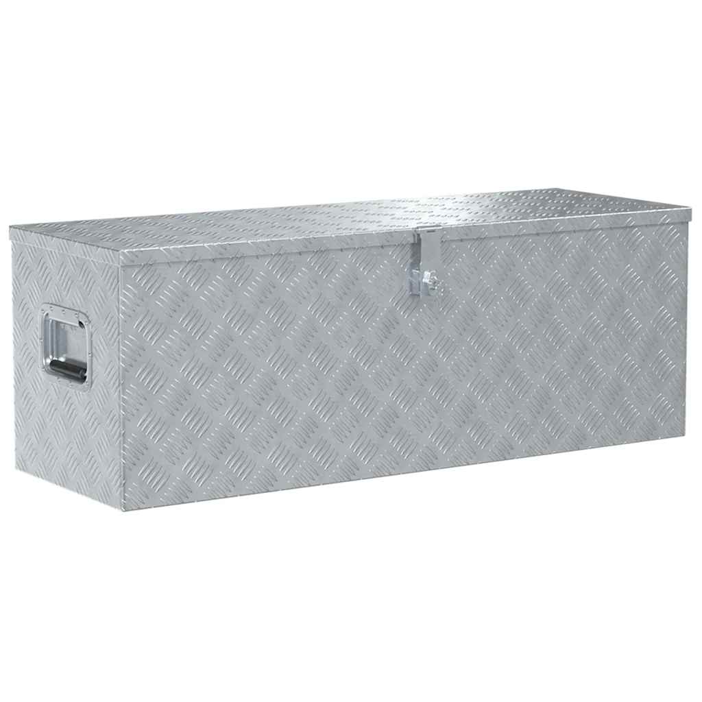 aluminiumskasse 110,5 x 38,5 x 40 cm sølvfarvet