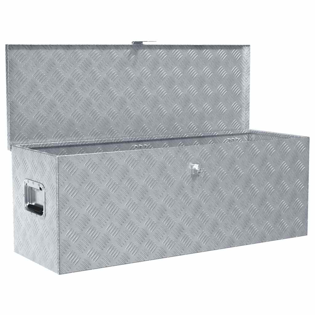 aluminiumskasse 110,5 x 38,5 x 40 cm sølvfarvet