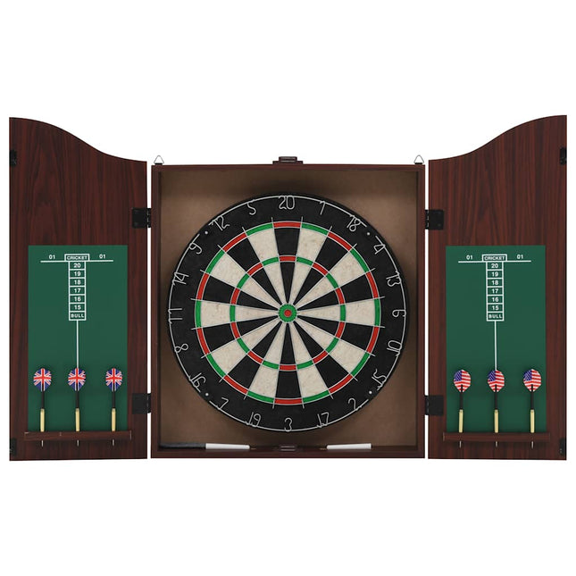 professionel dartskive i sisal med skab og 6 dartpile