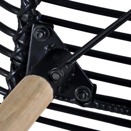 spisebordsstole 4 stk. naturligt rattan sort