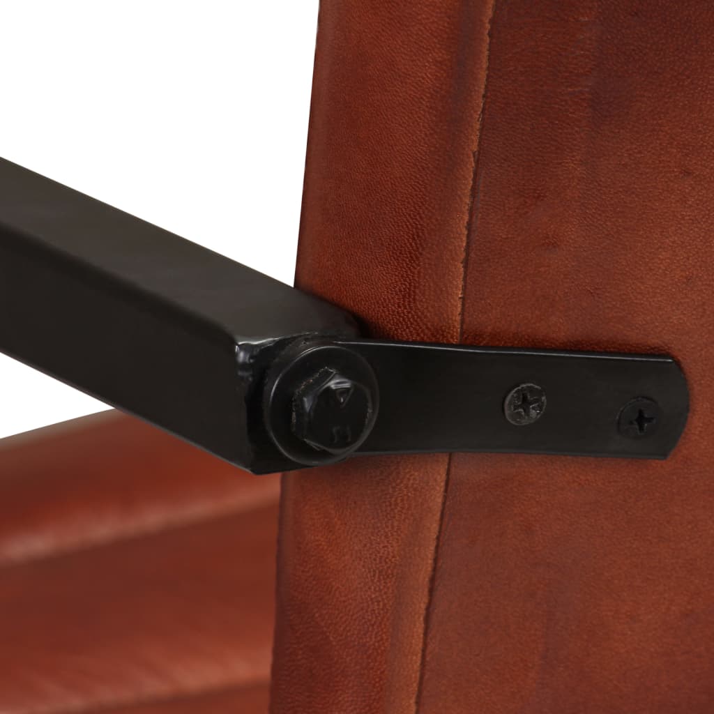 spisebordsstole 4 stk. ægte læder brun