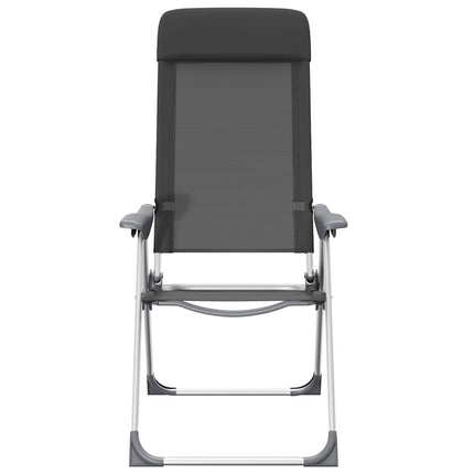 foldbare campingstole 2 stk. aluminium sort