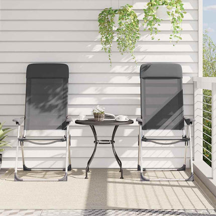foldbare campingstole 4 stk. aluminium grå