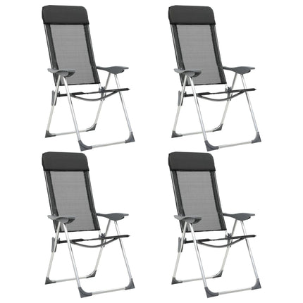 foldbare campingstole 4 stk. aluminium sort