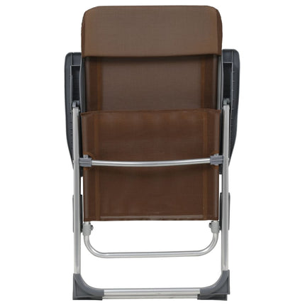foldbare campingstole 2 stk. aluminium brun