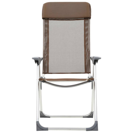 foldbare campingstole 4 stk. aluminium brun