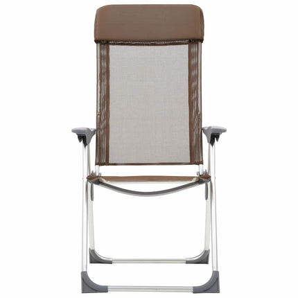 foldbare campingstole 4 stk. aluminium brun