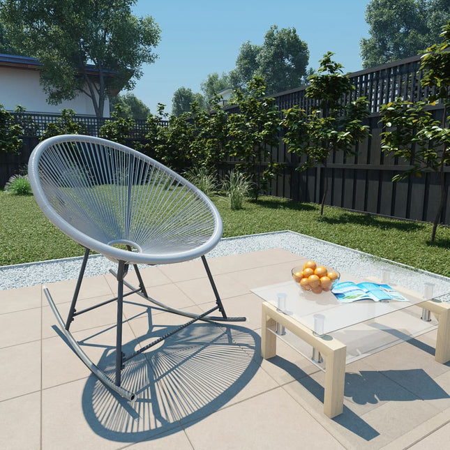 udendørs gyngestol polyrattan grå