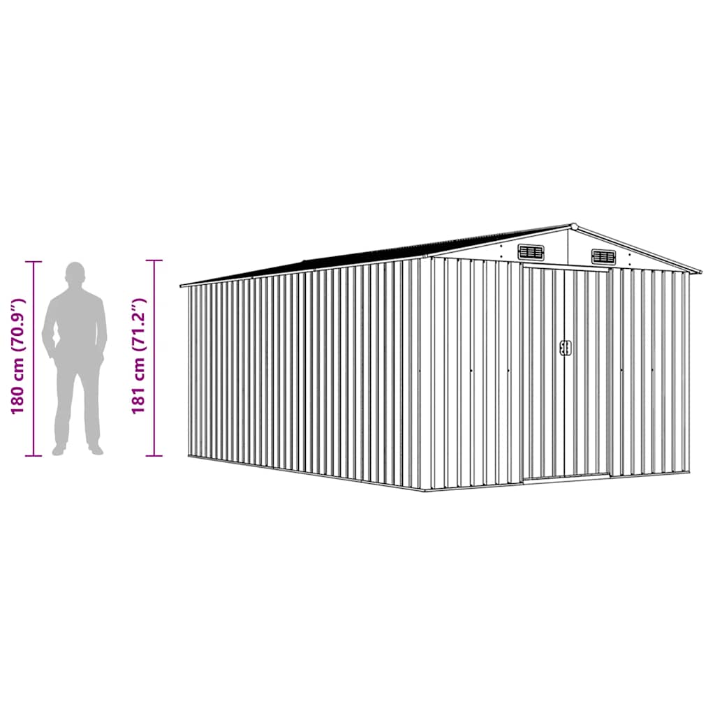 haveskur 257x392x181 cm metal grøn