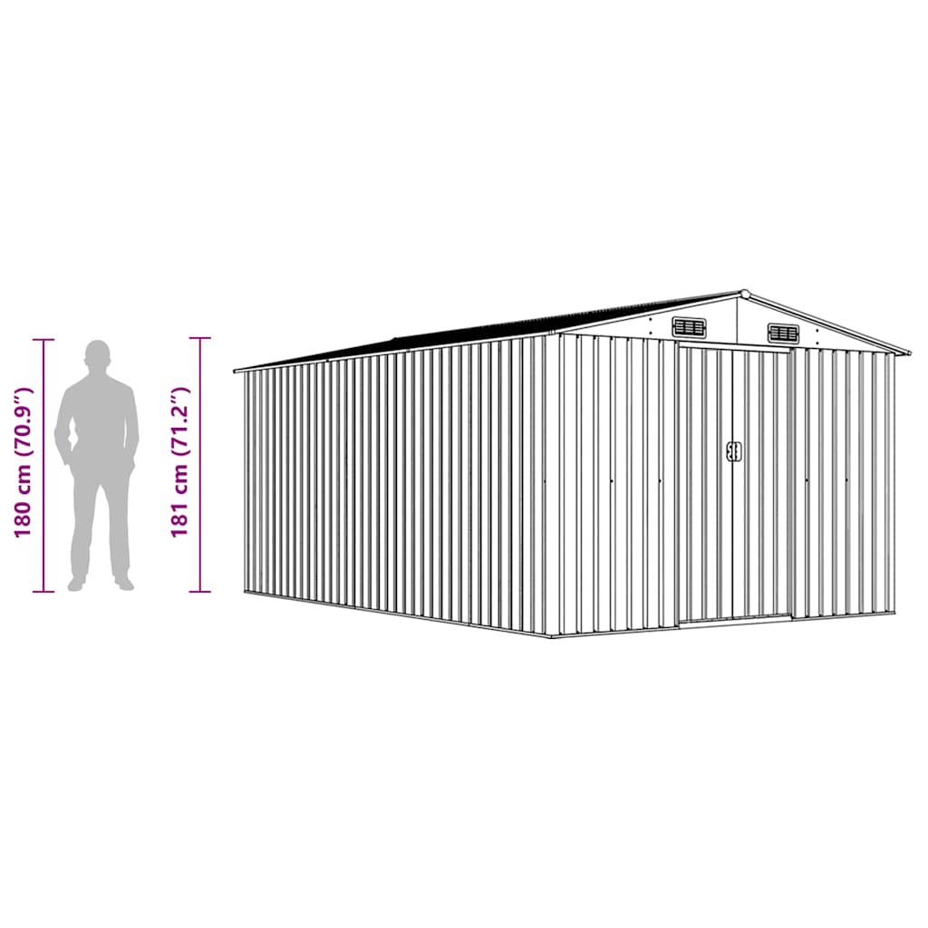 haveskur 257x392x181 cm metal antracitgrå