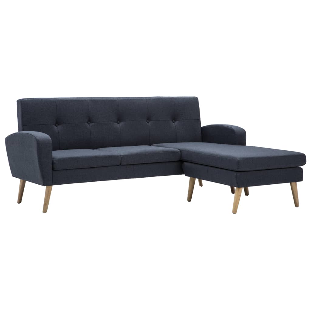 L-formet sofa stofbeklædning 186 x 136 x 79 cm mørkegrå