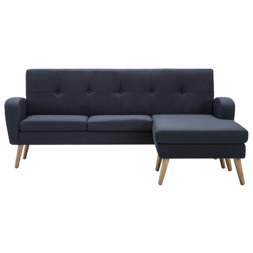 L-formet sofa stofbeklædning 186 x 136 x 79 cm mørkegrå