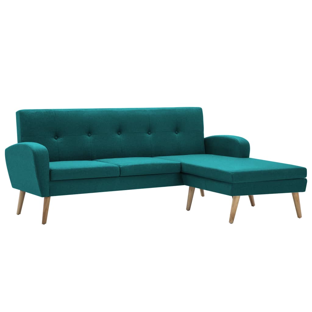 L-formet sofa stofbetræk 186 x 136 x 79 cm grøn