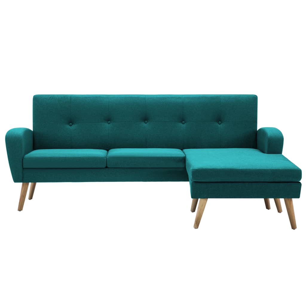 L-formet sofa stofbetræk 186 x 136 x 79 cm grøn