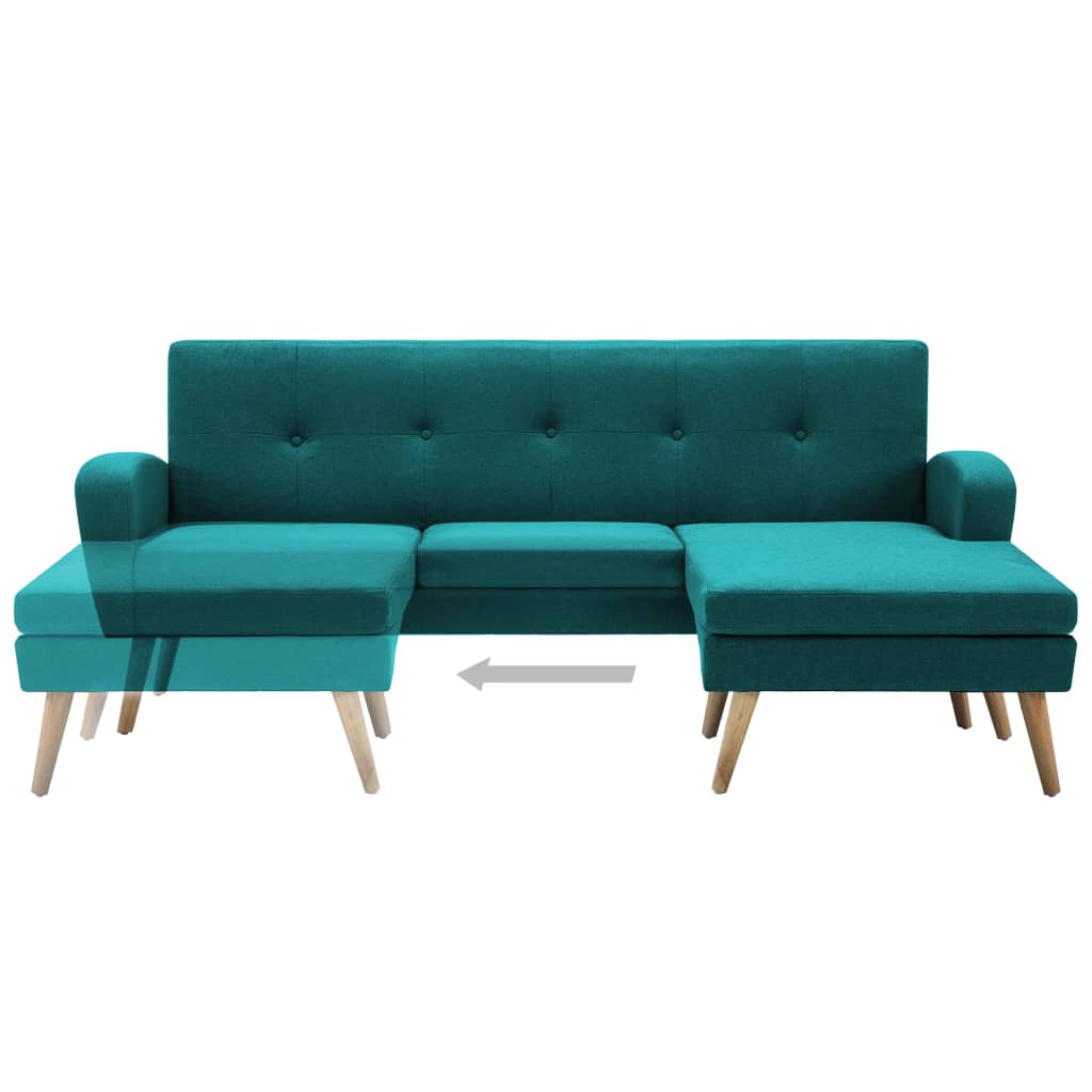 L-formet sofa stofbetræk 186 x 136 x 79 cm grøn