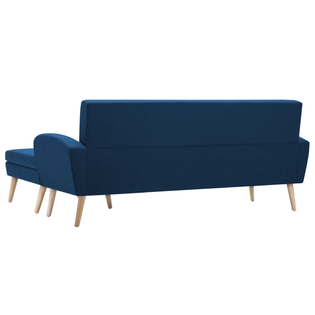 L-formet sofa i stofbeklædning 186 x 136 x 79 cm blå