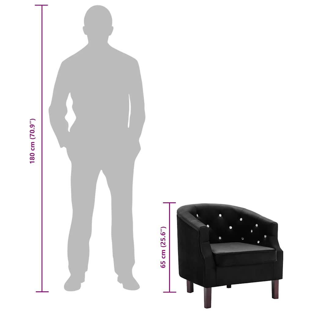 lænestol fløjl sort