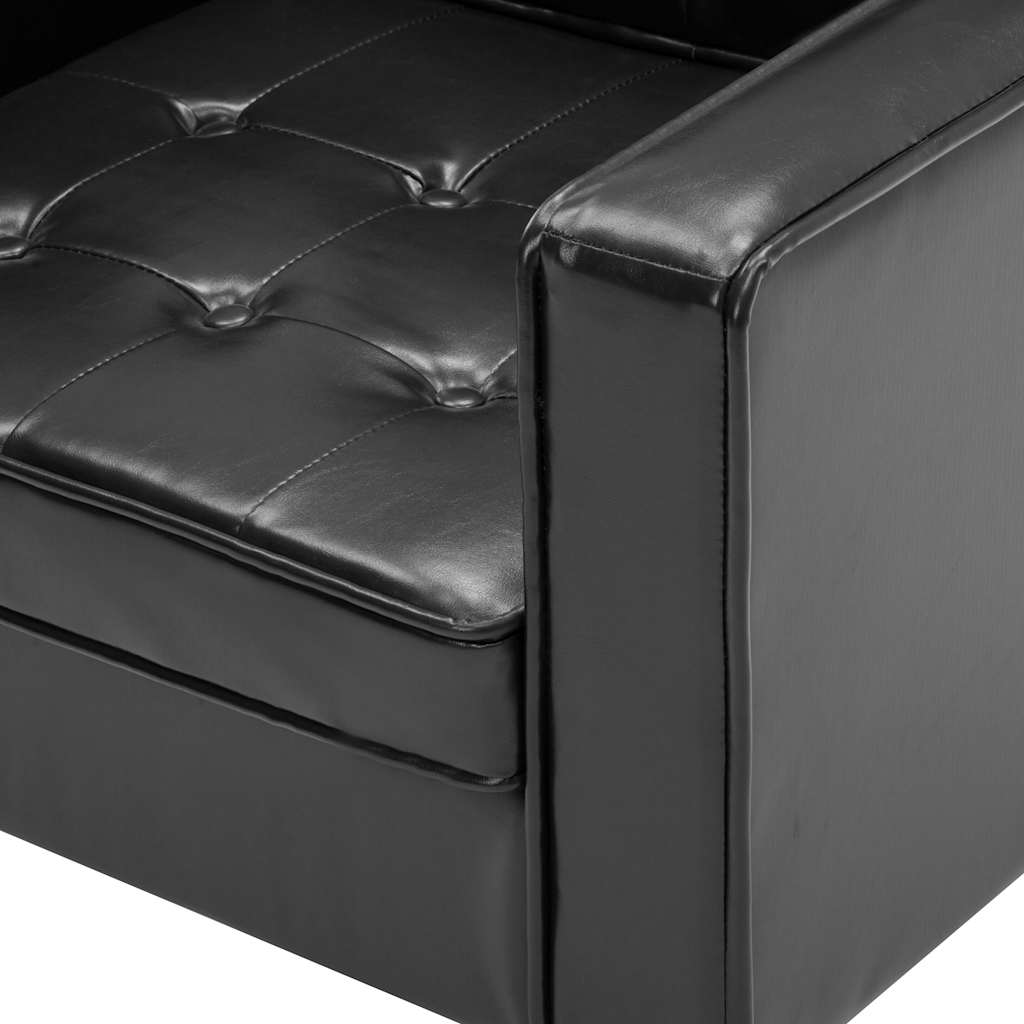 lænestol sort 75x70x75 cm kunstlæder