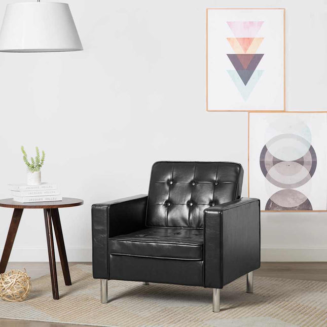lænestol sort 75x70x75 cm kunstlæder