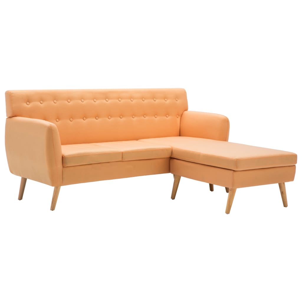 L-formet sofa 171,5x138x81,5 cm stofbetræk orange